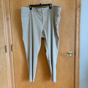 Tommy Bahama Boracay Pants Mens 46x28 Khaki Tan Textured Stretch 5-Pocket